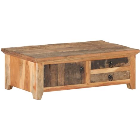 Mesa de centro de madera maciza reciclada 90x50x31 cm vidaXL