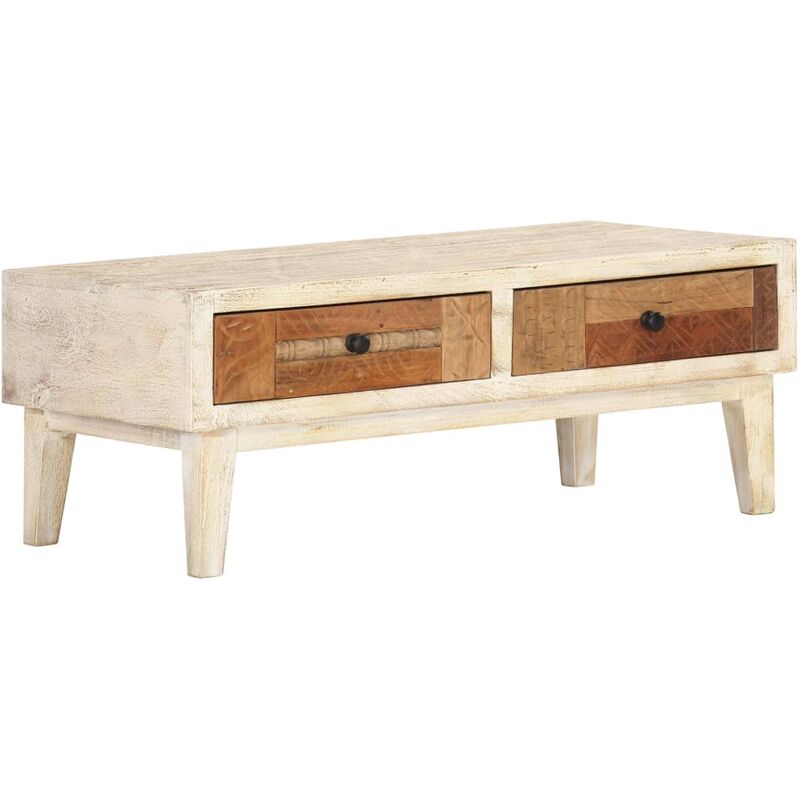 

vidaXL Mesa de centro de madera maciza reciclada 90x50x35 cm - Marrón