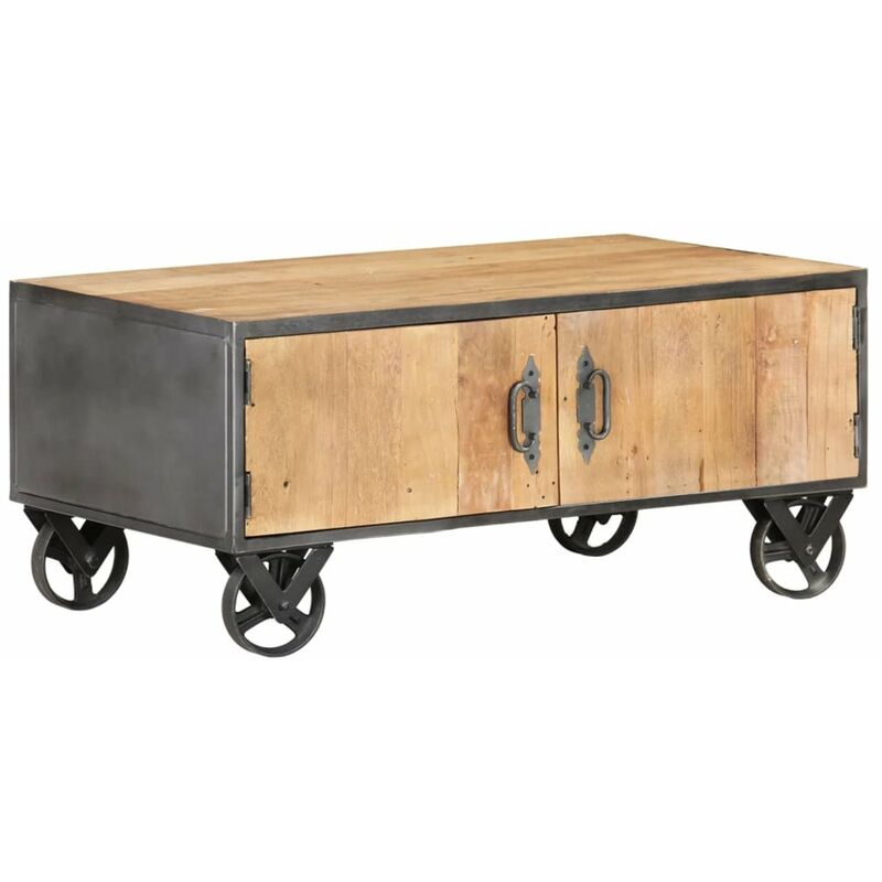 

Mesa de centro de madera maciza reciclada 90x50x39 cm