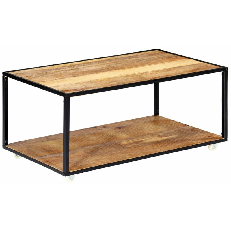 

Mesa de centro de madera maciza reciclada 90x50x40 cm