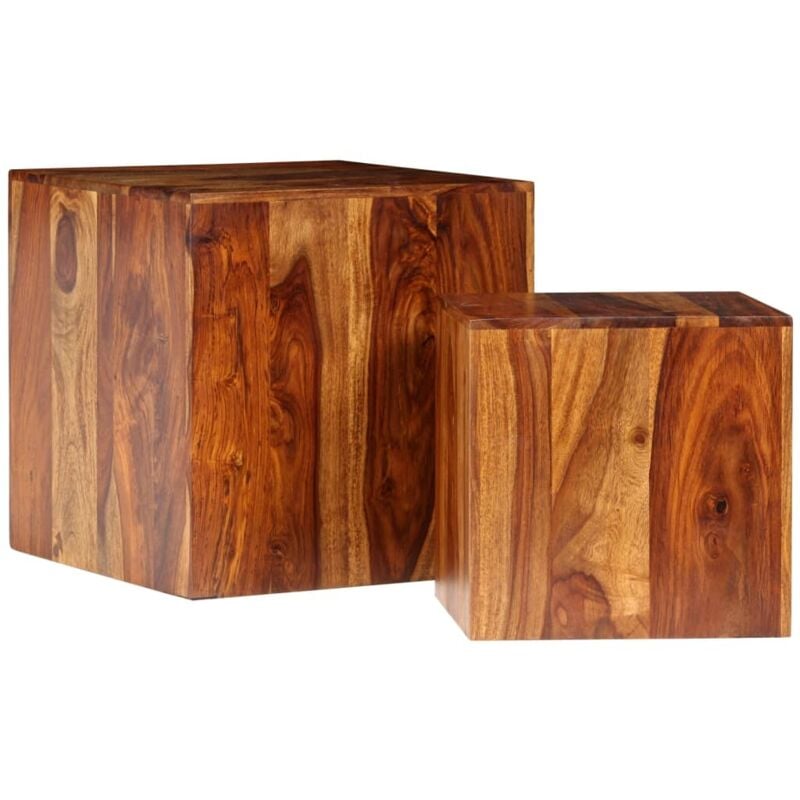 

Mesa de centro de madera maciza sheesham 2 unidades 40x40x40 cm - Marrón - Vidaxl