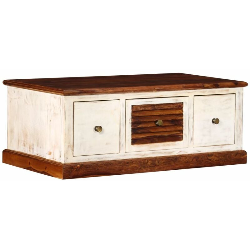 

Mesa de centro de madera maciza sheesham y mango 90x50x35 cm