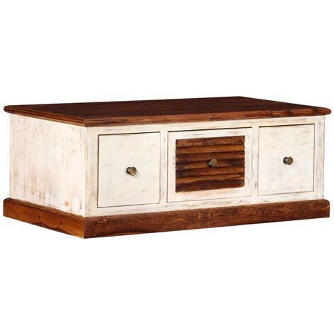 Mesa de centro de madera maciza sheesham y mango 90x50x35 cm