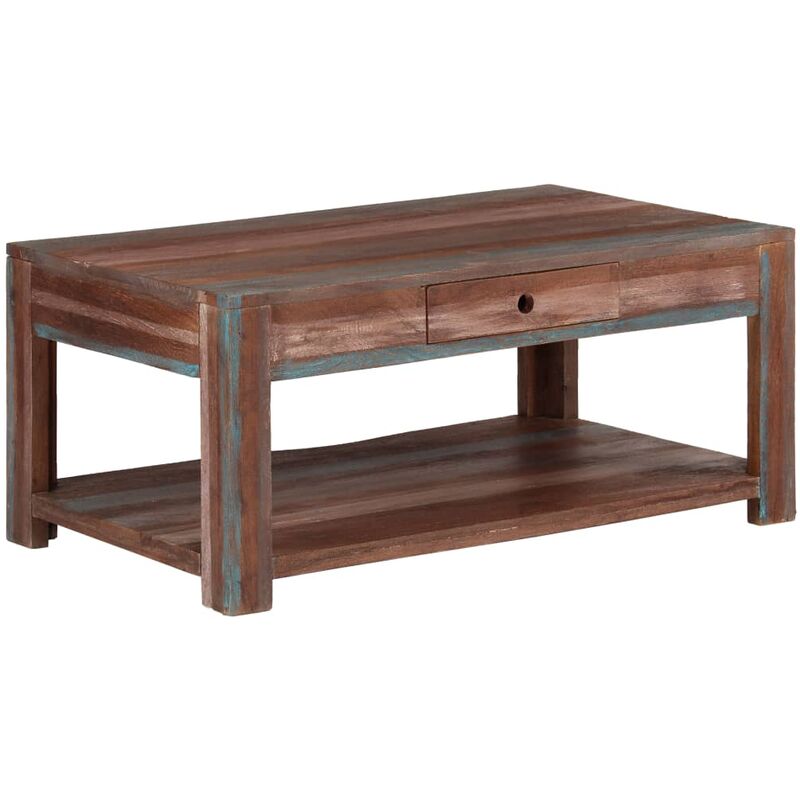 

Mesa de centro de madera maciza vintage 88x50x38 cm