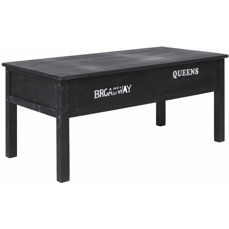 

Mesa de centro de madera negro 100x50x45 cm - Negro