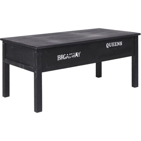 Mesa de centro de madera negro 100x50x45 cm vidaXL