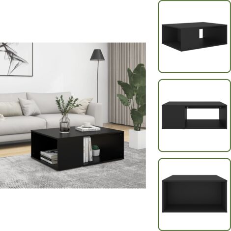 Mesa de centro de madera - vidaXL Mesa de centro madera contrachapada negro 90x67x33 cm -