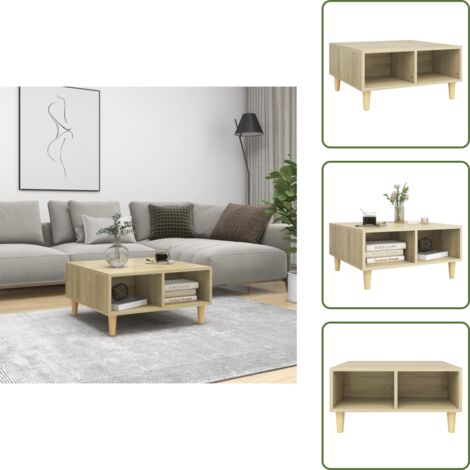 Mesa de centro de madera - vidaXL Mesa de centro madera contrachapada roble Sonoma 60x60x30 cm - Mesa de centro escandinava