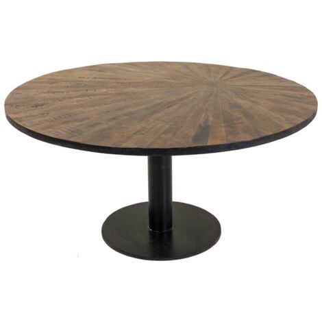 Mesa de centro de madera y metal marrón 90x90x45