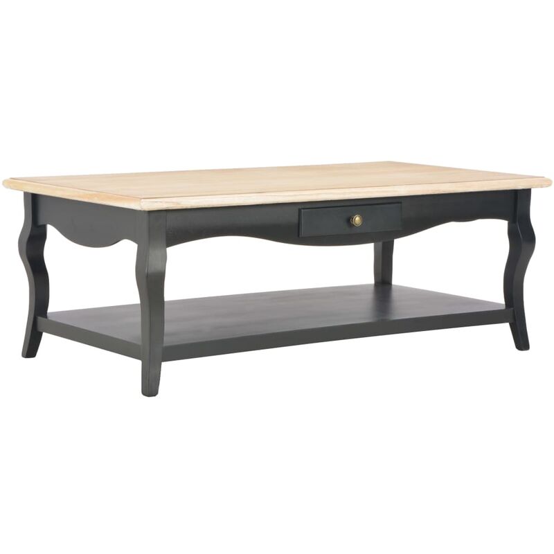 

Mesa de Centro de MDF 110x60x40 cm Negra y Color de Madera - Negro - Vidaxl
