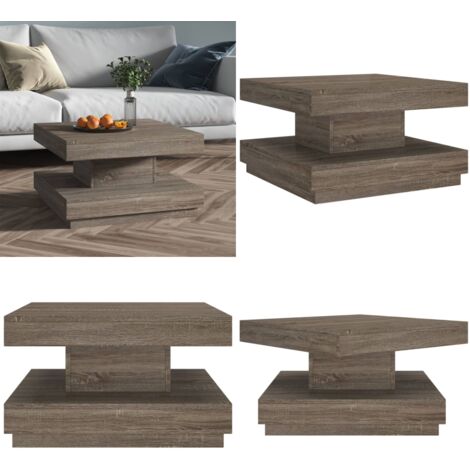 Mesa de centro de MDF gris 60x60x35 cm - Mesa de salón - Mesa de madera