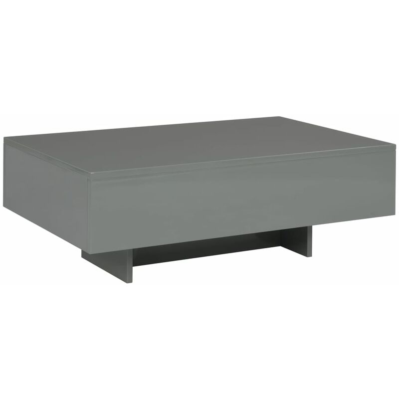 

Mesa de centro de MDF gris brillante 85x55x31 cm