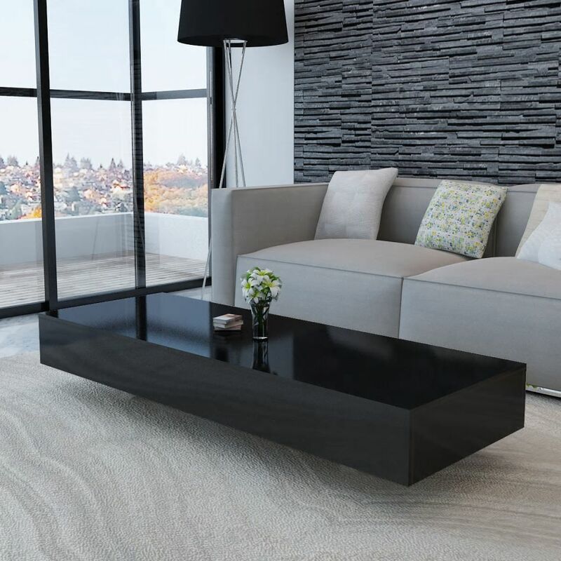

Mesa de centro de MDF negra con brillo