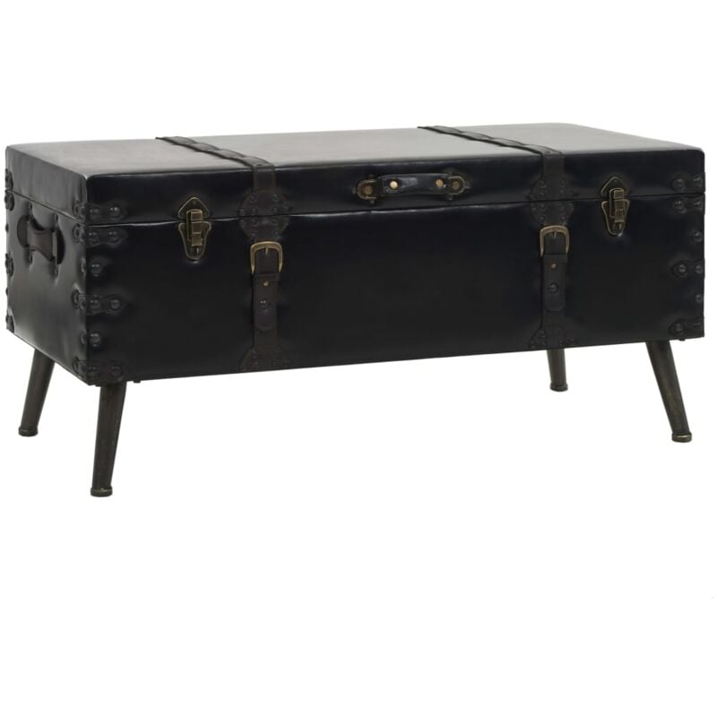 

Mesa de centro de MDF y acero 102x51x48 cm - Negro - Vidaxl