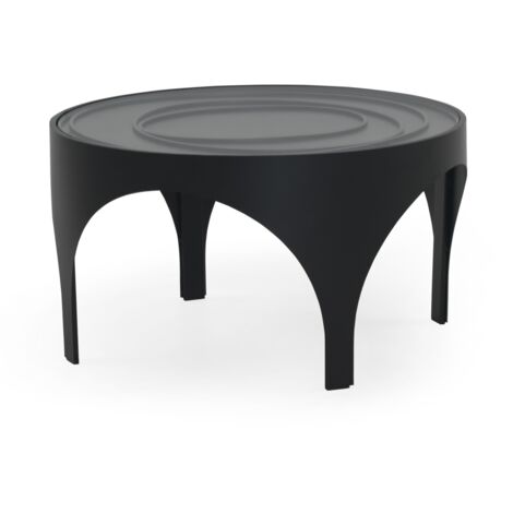 Mesa de centro de metal negro con cristal