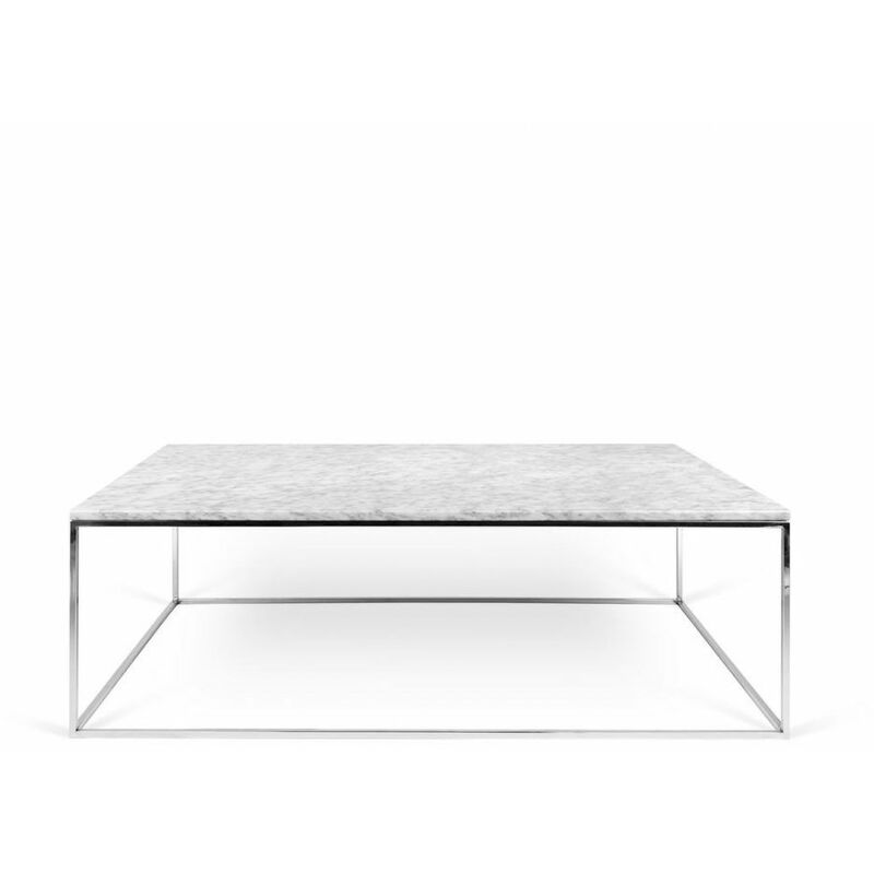 

Mesa de centro de mármol GLEAM 120 blanco y cromado, 120 x 75 x 40 - blanco y cromado