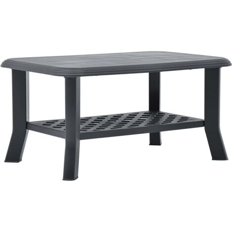 Mesa de centro de plástico gris antracita 90x60x46 cm