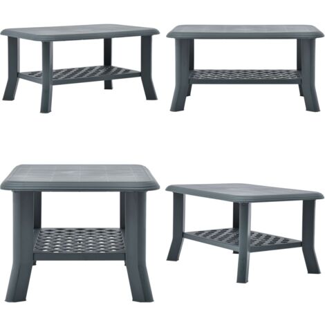 Mesa de centro de plástico verde 90x60x46 cm - Mesa de centro verde - Mesa de centro resistente