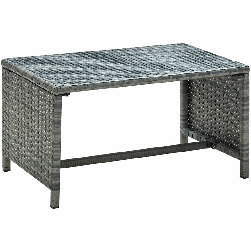 

Mesa de centro de ratán sintético gris 70x40x38 cm