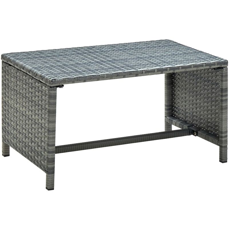 

vidaXL Mesa de Centro de Ratán Sintético 70x40x38 cm Gris Antracita - Antracita