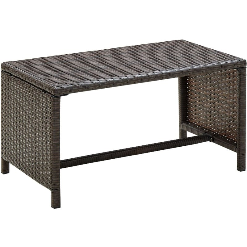 

Mesa de centro de ratan sintetico marron 70x40x38 cm