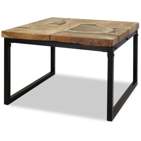 Mesa de centro de resina de teca 60x60x40 cm vidaXL