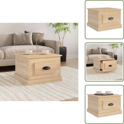 Mesa de centro de roble Sonoma - vidaXL Mesa de centro madera contrachapada roble Sonoma 50x50x35 cm -