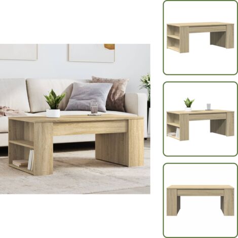Mesa de centro de roble Sonoma - vidaXL Mesa de centro madera de ingeniería roble Sonoma 102x55x42 cm -