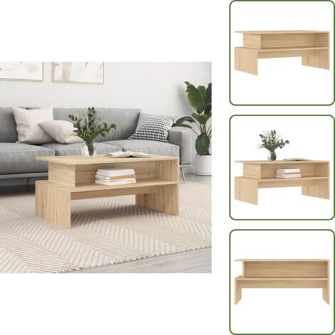 Mesa de centro de roble Sonoma - vidaXL Mesa de centro madera de ingeniería roble Sonoma 90x55x42,5 cm -