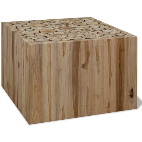 Mesa de centro de teca genuina 50x50x35 cm vidaXL