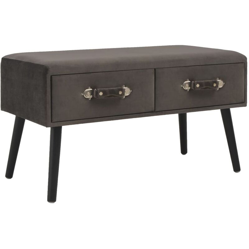 

Mesa de centro de terciopelo gris 80x40x46 cm
