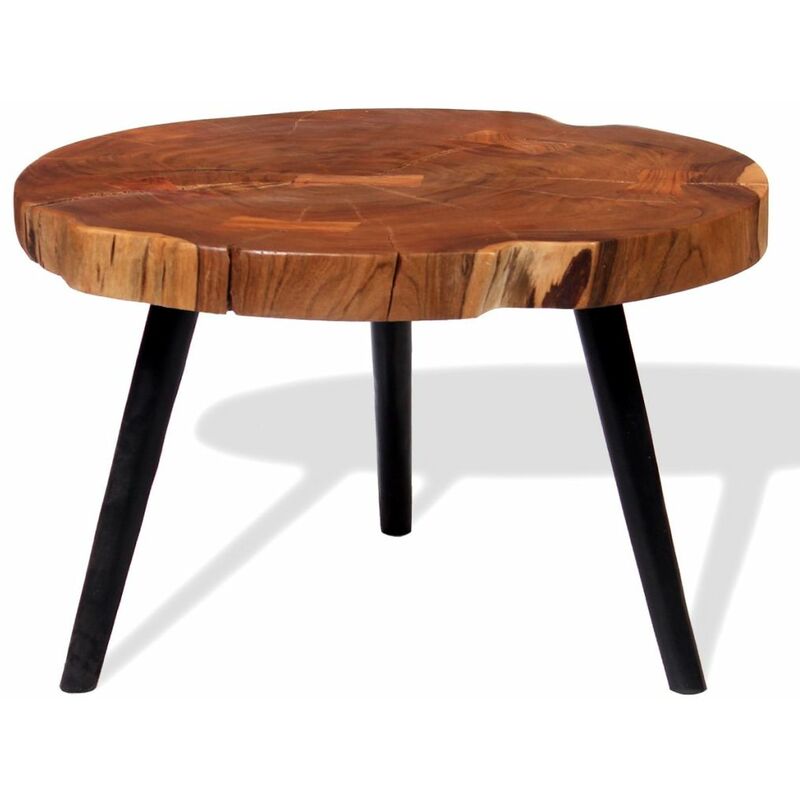 

Mesa de centro de tronco madera maciza de acacia (55-60)x40 cm