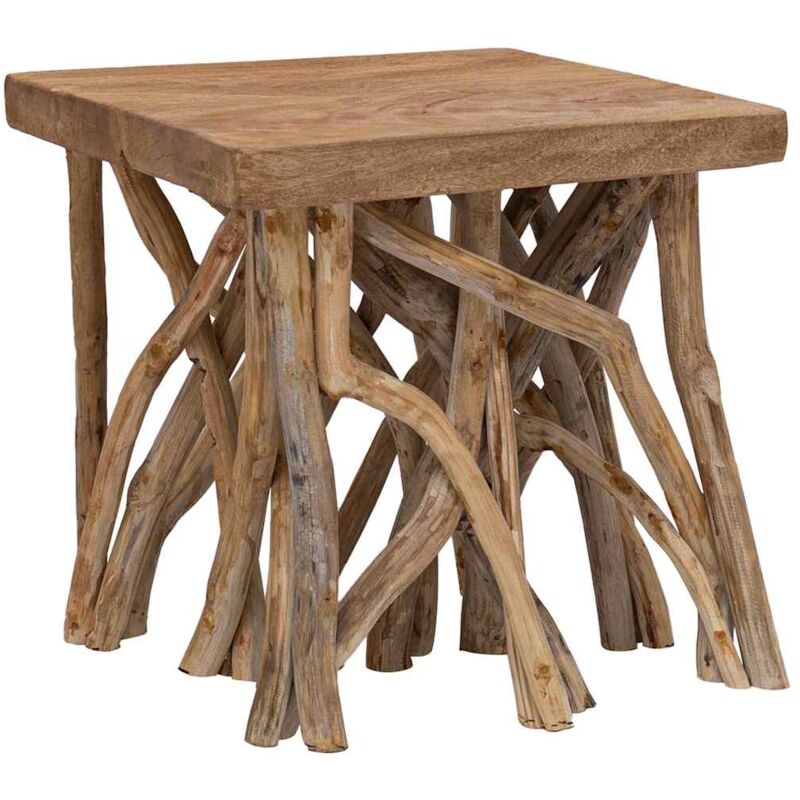 

vidaXL Mesa de centro de troncos madera maciza 40x40x40 cm - Marrón