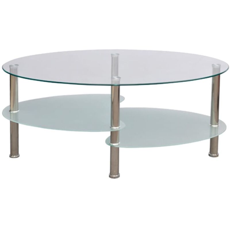 

vidaXL Mesa de centro de vidrio con diseño exclusivo blanca - Blanco