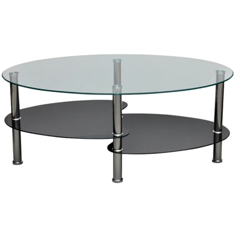 

vidaXL Mesa de centro de vidrio con diseño exclusivo negra - Negro