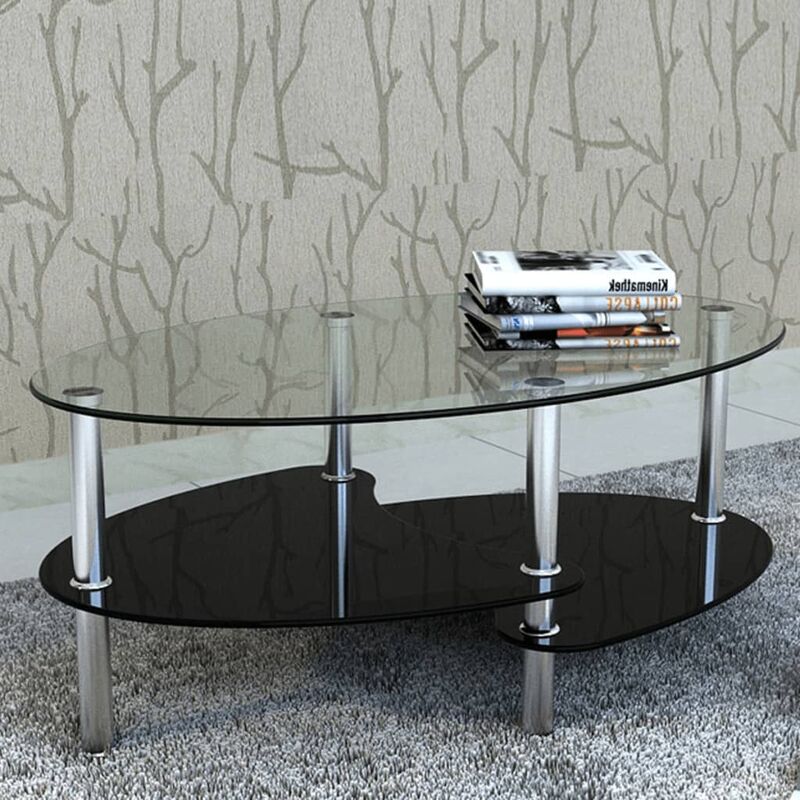 

Mesa de centro de vidrio con diseño exclusivo negra - Negro