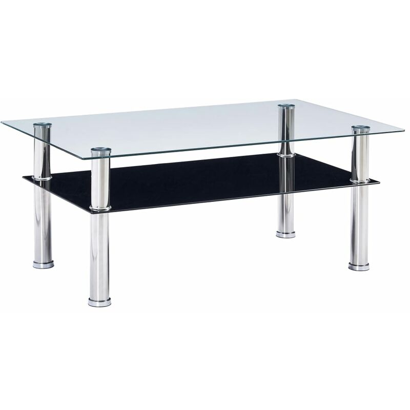 

Mesa de centro de vidrio templado negra 100x60x42 cm - Negro