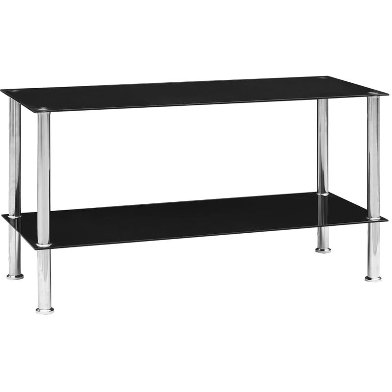 

Mesa de centro de vidrio templado negro 110x43x60 cm