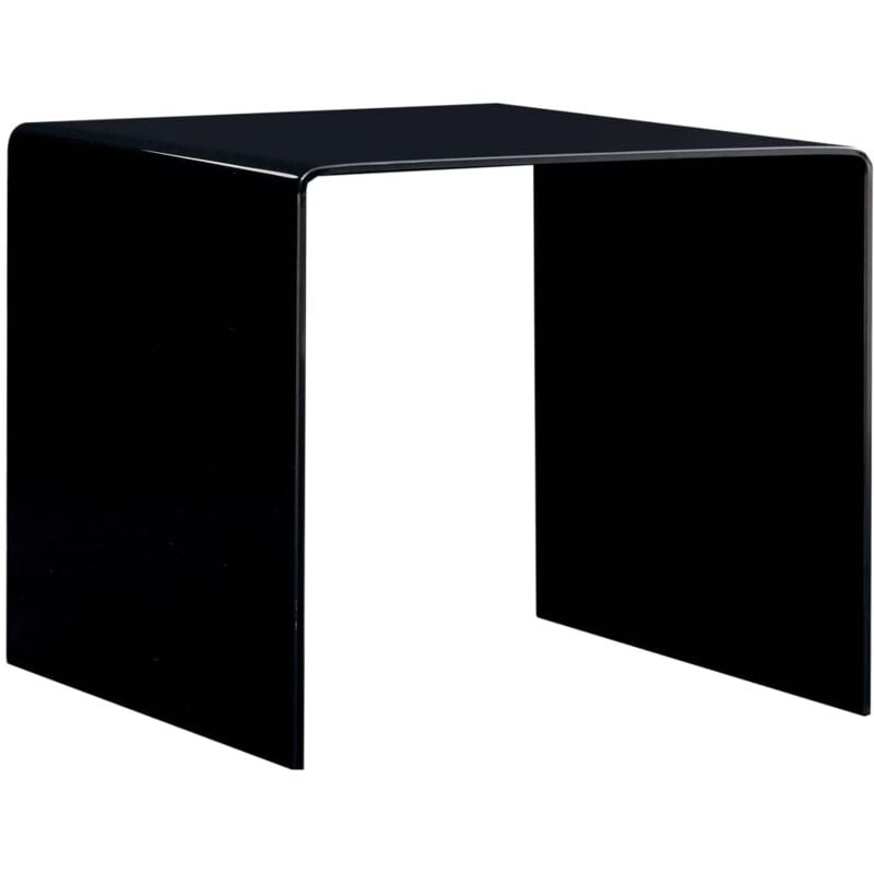 

vidaXL Mesa de centro de vidrio templado negro 50x50x45 cm - Negro