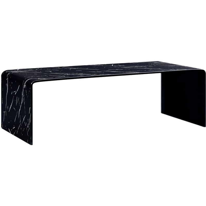 

Mesa de centro de vidrio templado negro mármol 98x45x31 cm