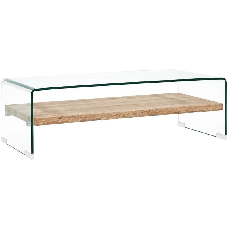 

Mesa de Centro de Vidrio Templado Transparente 98x45x31 cm - Transparente - Vidaxl