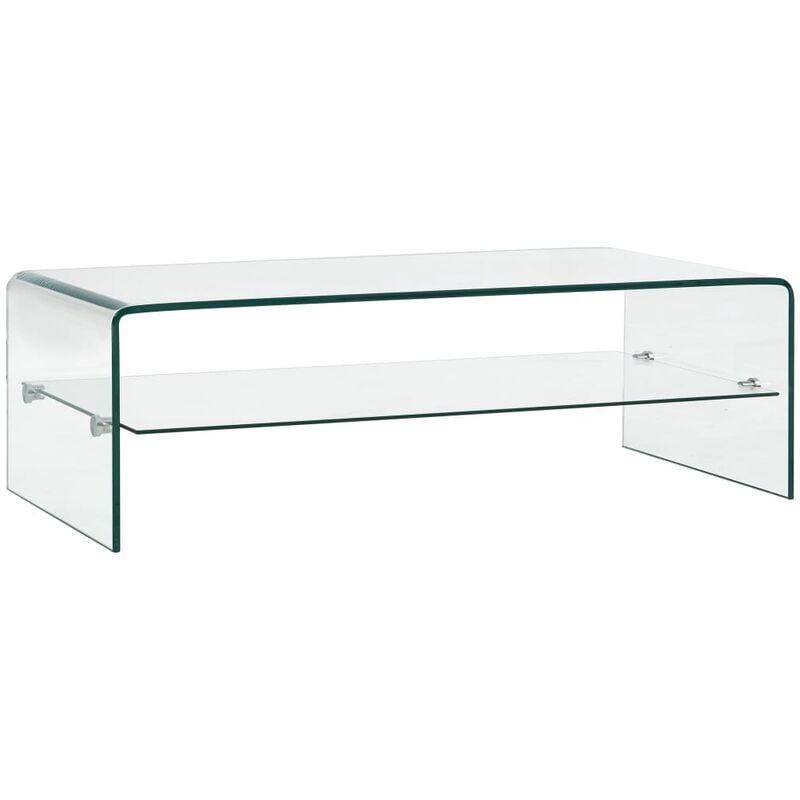 

Mesa de centro de vidrio templado transparente 98x45x31 cm