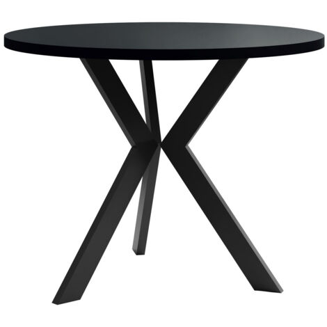 Mesa de centro Dearborn 106, Negro, 50cm, Diámetro: 65, Aglomerado laminado, Redonda