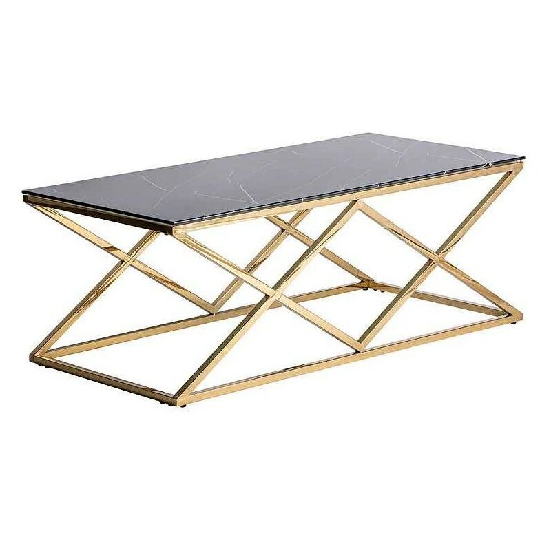 

Mesa de centro dorada EVEREST GOLDEN con tapa negra Burkina