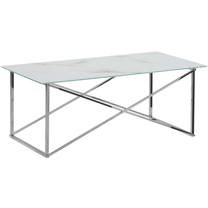 

Mesa de centro efecto mármol blanco/plateado EMPORIA