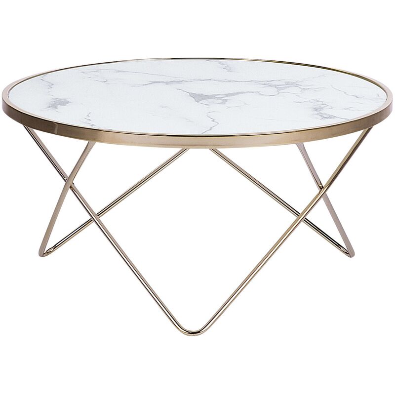 

Mesa de centro efecto mármol/dorado MERIDIAN II