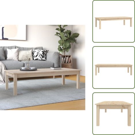 Mesa de centro elegante - vidaXL Mesa de centro de madera maciza de pino 110x50x30 cm - Mesa de centro rústica