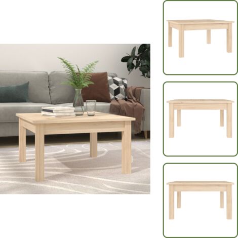 Mesa de centro elegante - vidaXL Mesa de centro de madera maciza de pino 55x55x30 cm - Mesa de centro rústica