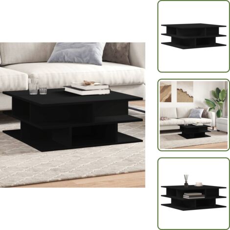 Mesa de centro elegante - vidaXL Mesa de centro madera de ingeniería negro 70x70x29 cm - Mesa de centro resistente