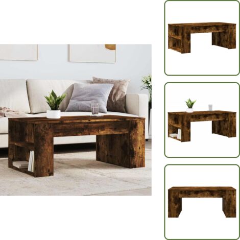 Mesa de centro elegante - vidaXL Mesa de centro madera de ingeniería roble ahumado 102x55x42 cm - Mesa de centro para salón